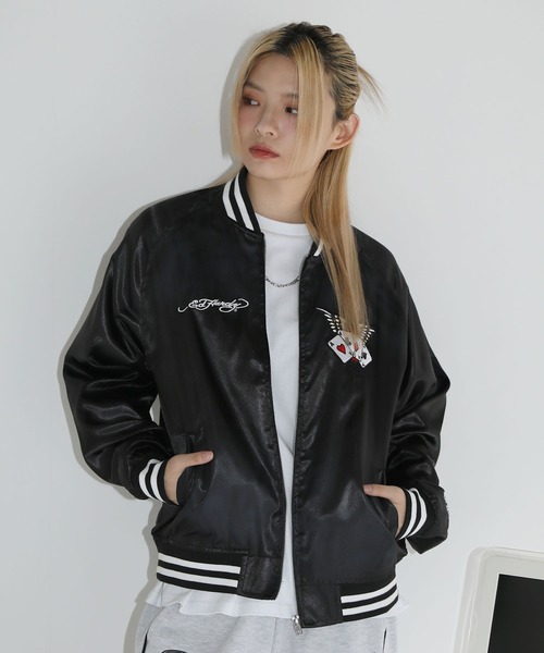 「Ed Hardy」 スカジャン M ブラック メンズ_画像4