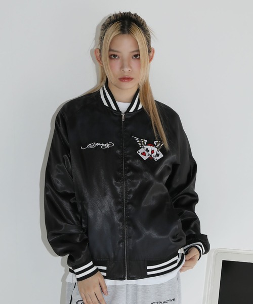 「Ed Hardy」 スカジャン M ブラック メンズ_画像5