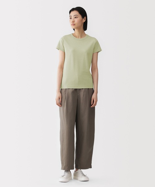 MUJI Labo tシャツ 半袖 「MUJI Labo」婦人 リネン混半袖Tシャツ