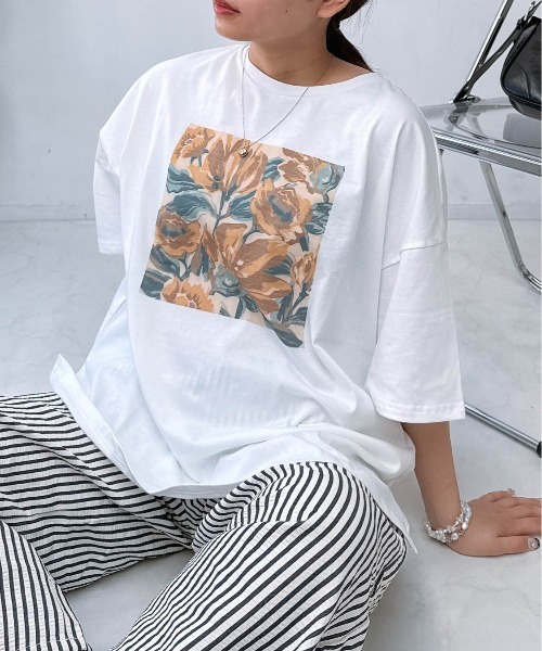 「未使用」D.dadada アシメフラワースカーフ半袖Tシャツ DEAR LAUREL ディアローレル メンズ 半袖 Tシャツ 