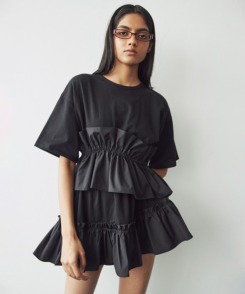 「SORIN」 半袖ワンピース 38 ブルー レディース_画像3