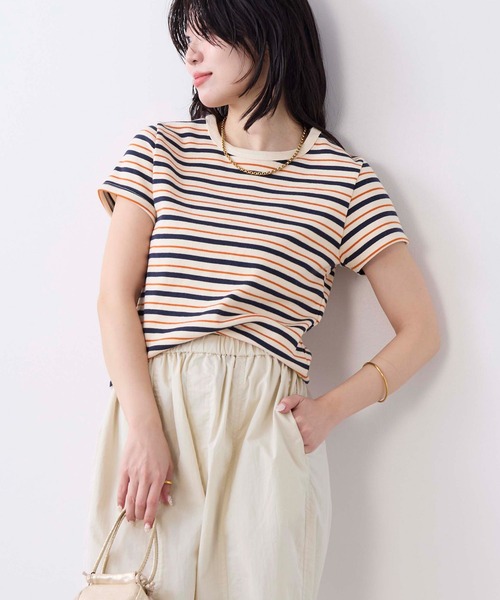 tシャツ リブコンパクトTシャツ レディースの画像