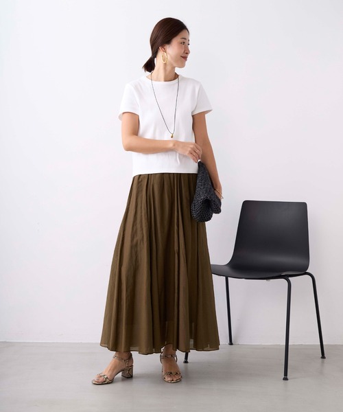 tシャツ リブコンパクトTシャツ レディースの画像