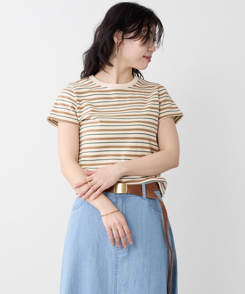 tシャツ リブコンパクトTシャツ レディースの画像