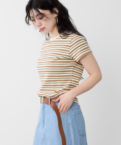 tシャツ リブコンパクトTシャツ レディースの画像