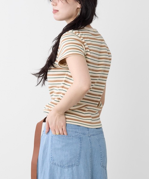 tシャツ リブコンパクトTシャツ レディースの画像