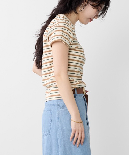 tシャツ リブコンパクトTシャツ レディースの画像