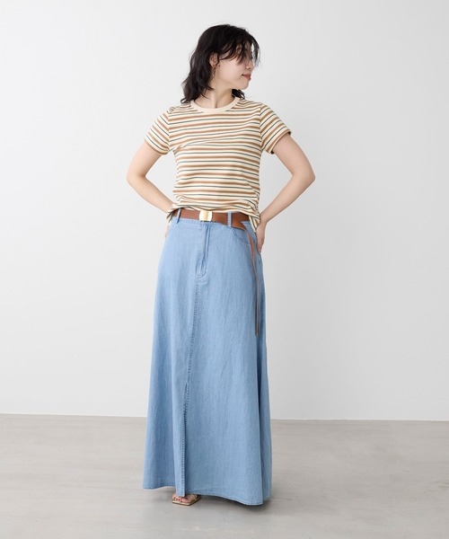 tシャツ リブコンパクトTシャツ レディースの画像
