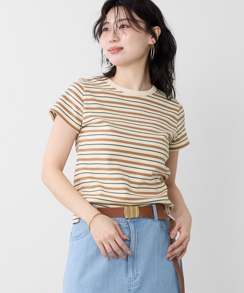 MICA&DEAL（マイカアンドディール） tシャツ 半袖 リブコンパクトT 