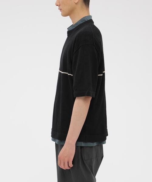 セーター ニット LINEN COTTON SINGLE STRIPE メンズの画像