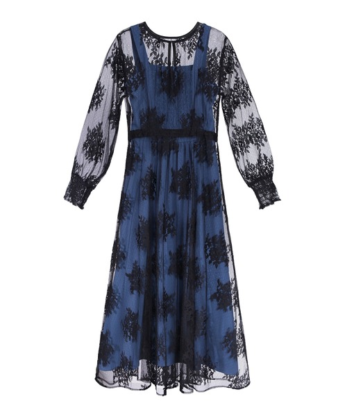 「DRESS PLUS」 長袖ワンピース L ベージュ レディース_画像2