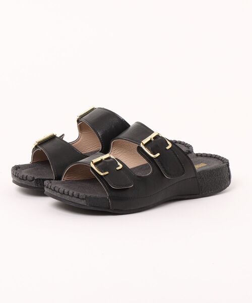 厚底 サンダル 「SHOP select」 もちもちクッション ダブルベルトサンダル レディース | Piedi Nudi