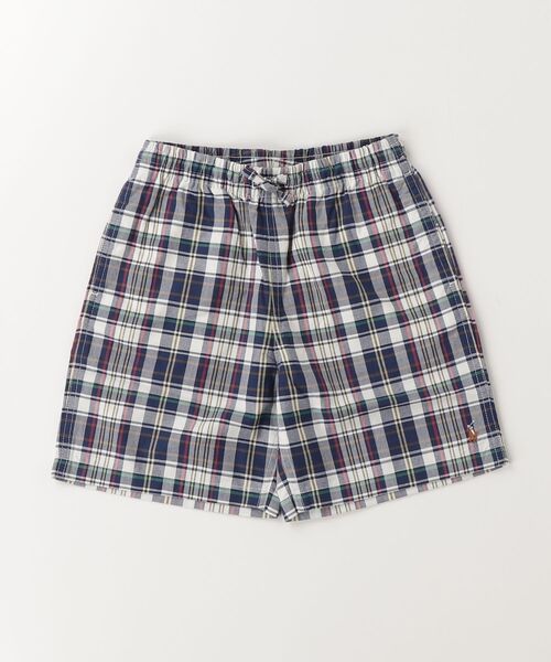 パンツ ビッグ フィット チェック コットン オックスフォード ショートパンツ キッズ 子供服 男の子の画像