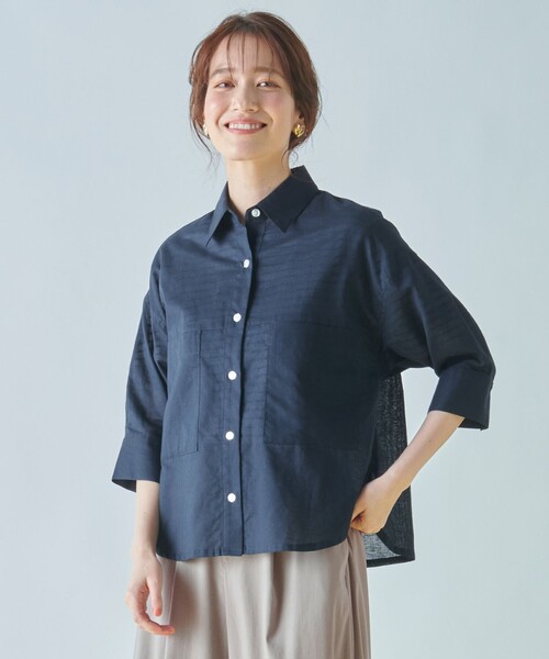 「ANY」 7分袖シャツ F ブラック レディース_画像4