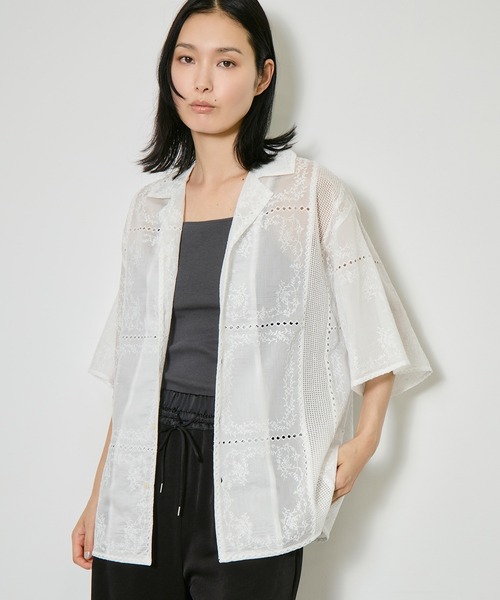 CLANE（クラネ） ブラウス シャツ EMBROIDERY LACE BOX SHIRTS/エン