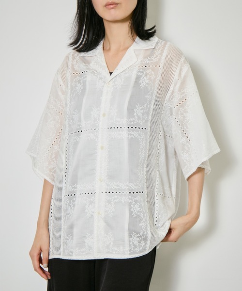 CLANE（クラネ） ブラウス シャツ EMBROIDERY LACE BOX SHIRTS/エン