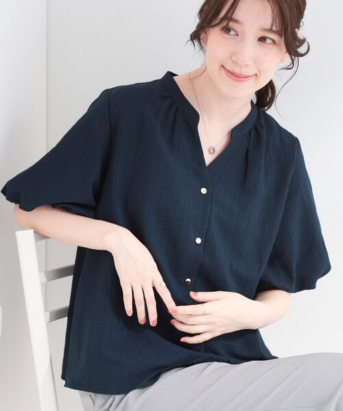 SHOO・LA・RUE（シューラルー） ブラウス シャツ 半袖 「S-LL/洗濯機可