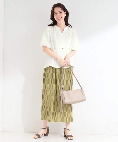 タグ付き♪ 新品♡ ella エラ バルーンスリーブブラウス♡ホワイト 半袖♪ SHOO・LA・RUE（シューラルー） ブラウス シャツ 半袖 「洗濯機可