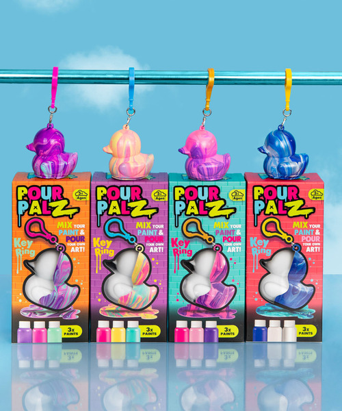 キーホルダー POUR PALZ ミニペイント アヒルキーホルダー（ランダム4