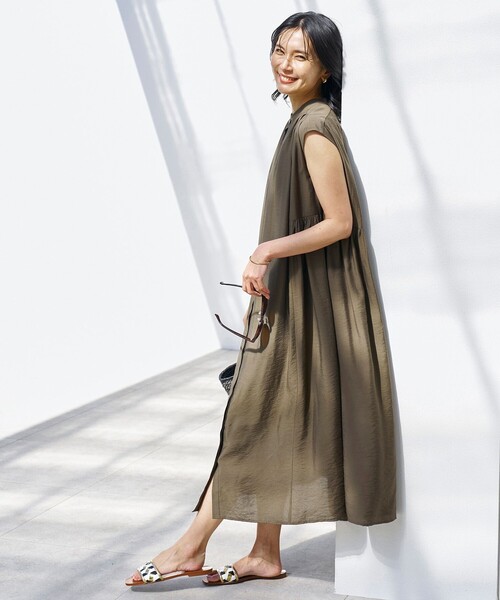 「UNFILO」 半袖ワンピース MEDIUM ブラック レディース_画像3