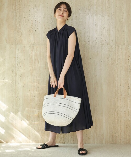 「UNFILO」 半袖ワンピース MEDIUM ブラック レディース_画像4
