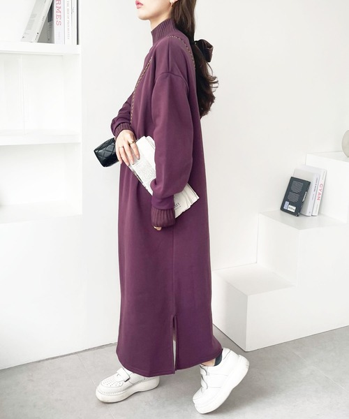 GeeRA（ジーラ） ワンピース 裏起毛重ね着風デザインワンピース