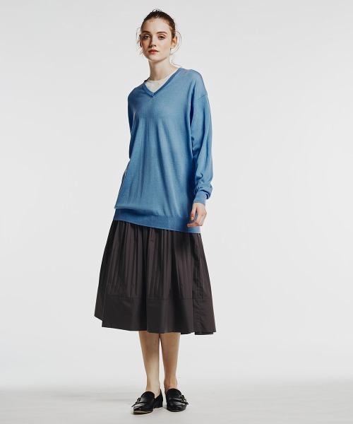 DOUBLE STANDARD CLOTHING スカート ミモレ丈ギャザースカート