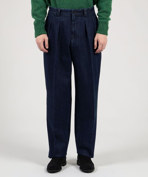 BERNARD ZINS スラックス AMIRAL コットン 2プリーツワイドトラウザー