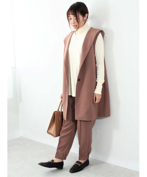 極美品✨大きいサイズ 17+ レリアン フード付きジレ ロングベスト 極美品✨大きいサイズ 17+ レリアン フード付きジレ ロング