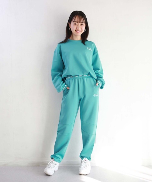 FILA 水色 セットアップ XLサイズ FILA（フィラ） パジャマ ルームウェア ダンボール素材 ストレッチ