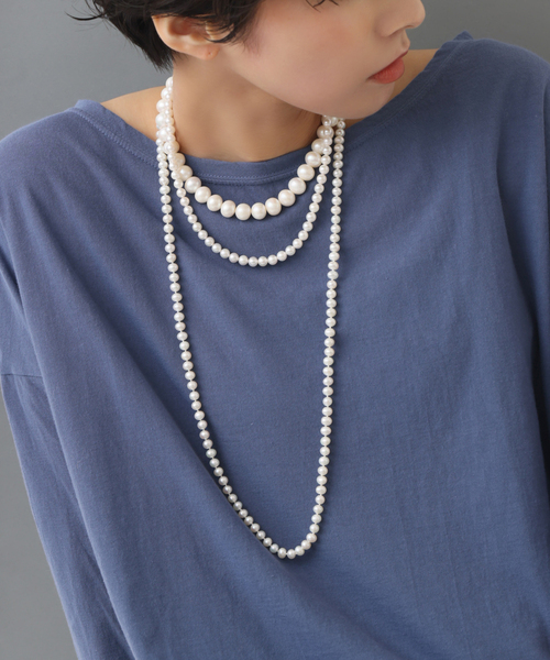 Lilas ネックレス エシカル淡水ポテトパールネックレス10mm36cm