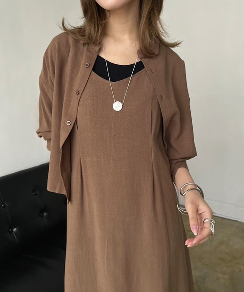 Jewelobe ワンピース ショートシャツ＆ロングキャミワンピース