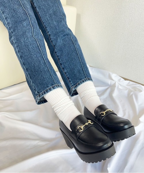 完売⭐︎DIANTE ブラック ローファー 厚底 artemis by DIANA｜ビジューバックル厚底ローファー | Rakuten