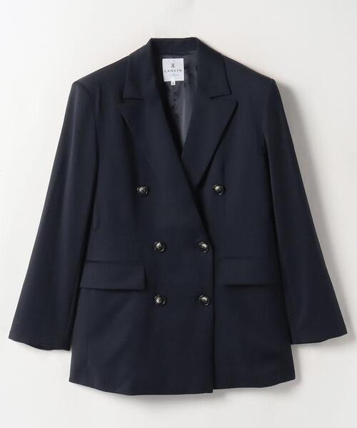 未使用級】LANVIN テーラードジャケット シルク100% 薄水色L