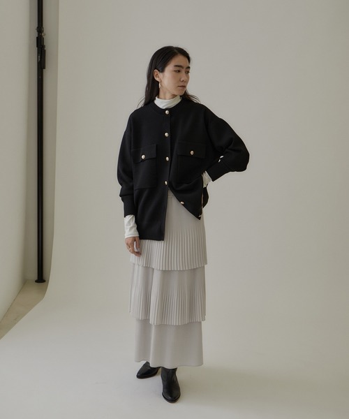 SALON adam et rope' スカート プリーツティアードスカート