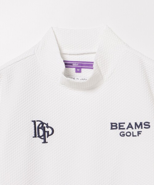 【未使用】BEAMS GOLF ポロシャツ（ホワイト×ネイビー定価17,600円 BEAMS GOLF ビームスゴルフ 半袖ポロシャツ ネイビー系 サイズ