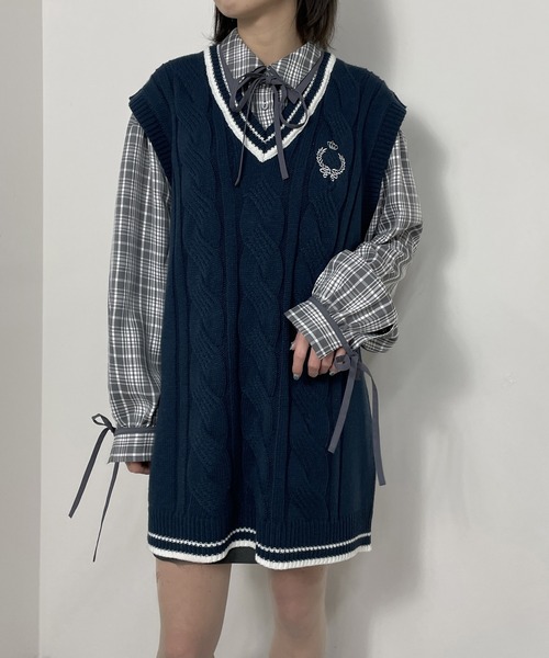 ベスト ジレ ケーブルベスト レディース miniministore ベスト ジレ ケーブルニットベスト レディース