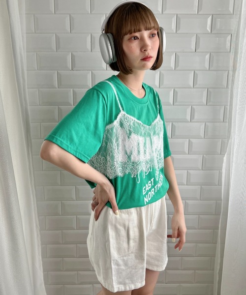 tシャツ レイヤードデザインキャミ レディース 楽天市場】キャミソール レディース トップス ビスチェ