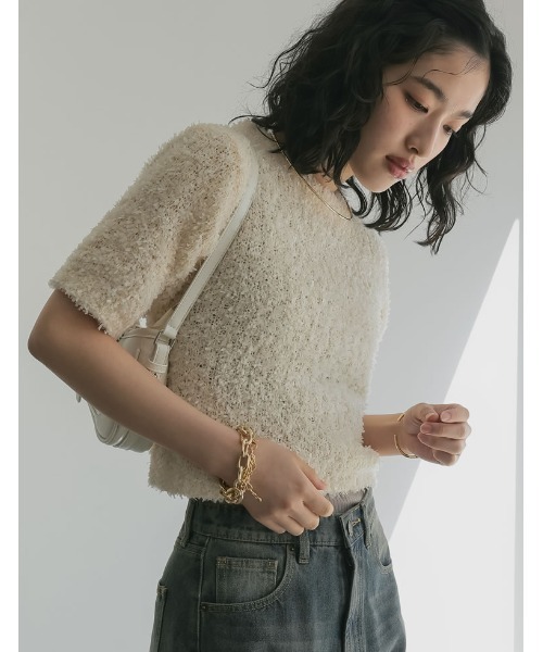 Re:EDIT（リエディ） ニット セーター リボンヤーンコンパクトプル