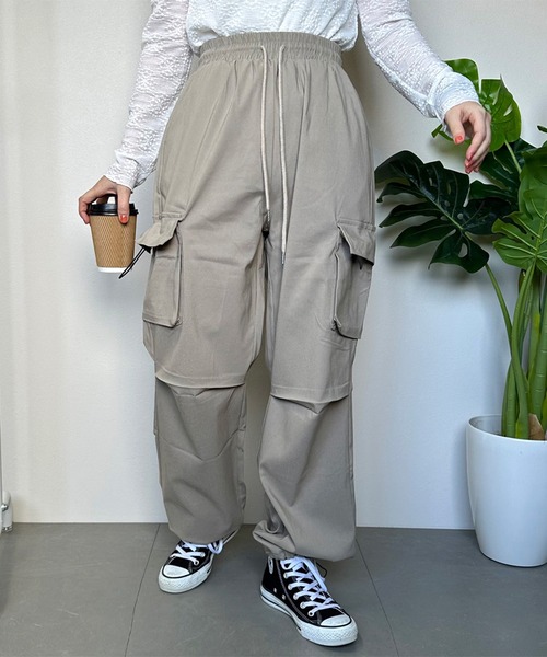 パープルレーベル ストレッチツイルカーゴパンツカーキ32