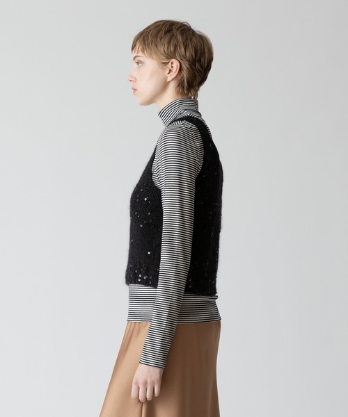 allureville（アルアバイル） ベスト ジレ スパンコールモヘヤキャミ