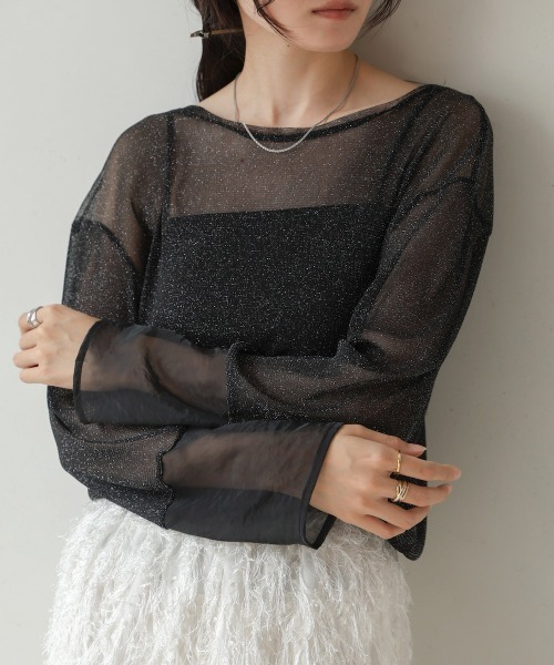 tシャツ ラメシアーカットソー レディース feepur tシャツ ラメシアートップス レディース : ZOZOTOWN