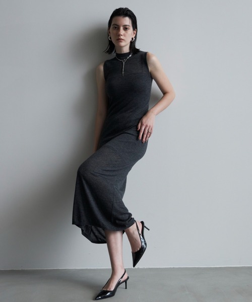 新品✨JOSEMOON 　ロングワンピース　ジョゼムーン　黒　ブラック　ニット JOSE MOON ワンピース KLEIN LAME SHEER KNIT LONG DRESS