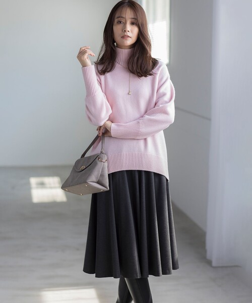 組曲（KUMIKYOKU） スカート ウールライクストレッチ フレアスカート