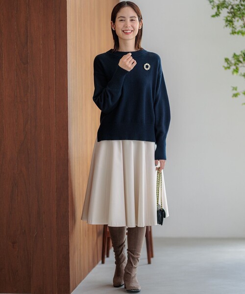 組曲（KUMIKYOKU） スカート ウールライクストレッチ フレアスカート