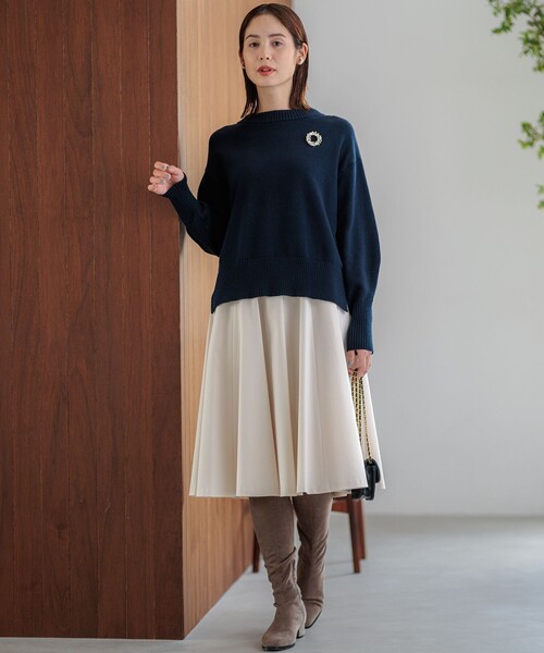 組曲（KUMIKYOKU） スカート ウールライクストレッチ フレアスカート