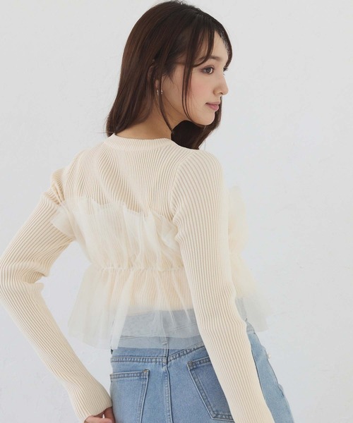 ニット セーター チュールドッキングニットジレ / 1215270811 レディース THE SHOP TK ニット セーター チュールドッキングニット