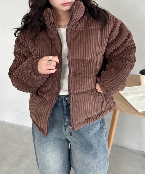 CLEA ダウンコート ダウンジャケット コーデュロイハイネックダウン