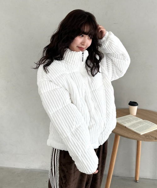 CLEA ダウンコート ダウンジャケット コーデュロイハイネックダウン