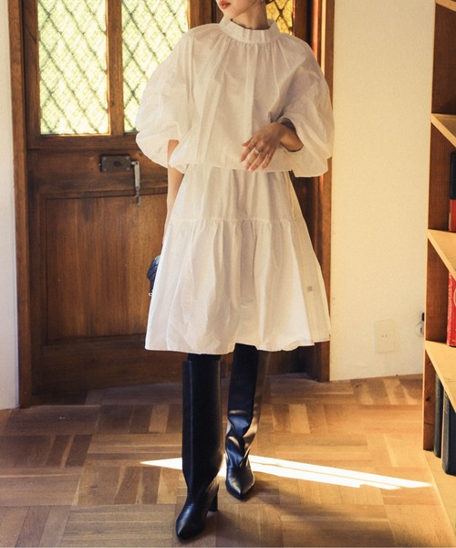 新品未使用　eco bich エコビッチ　パフスリーブ　ラッシュワンピース ベルト付きパフスリーブワンピース – MISCH MASCH|31 Sons de mode